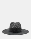 Allsaints Suvi Straw Fedora Hat In Black