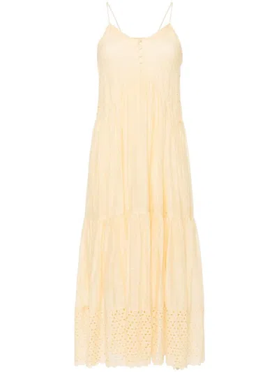 Marant Etoile Sabba Cotton Maxi Dress In Neutrals