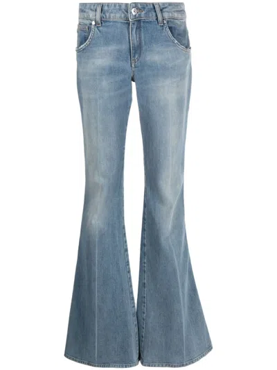 Blumarine Flared-leg Cotton Jeans In Grey