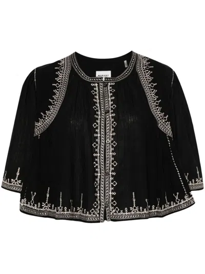 Marant Etoile Perkins Embroidered-detailing Blouse In Black  