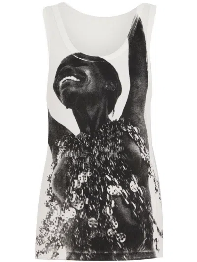 Rabanne X Jean Clemmer Photograph-print Tank Top In White