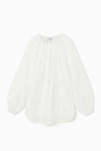 Cos Oversized Off-the-shoulder Blouse In White