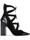 Fabrizio Viti Take A Bow Block-heel Suede Ankle Boots In Black
