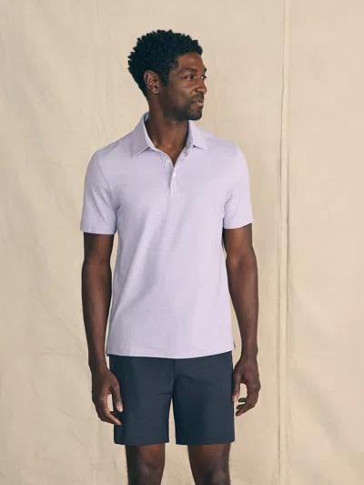 Faherty Movement&trade; Short-sleeve Pique Polo Shirt In Faded Lilac Heather