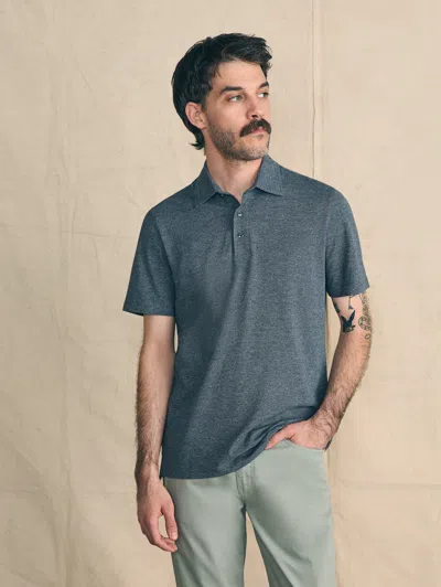 Faherty Movement&trade; Short-sleeve Pique Polo Shirt In Dusty Iron Heather