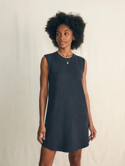 Faherty Sunwashed Slub Muscle Dress In Washed Black