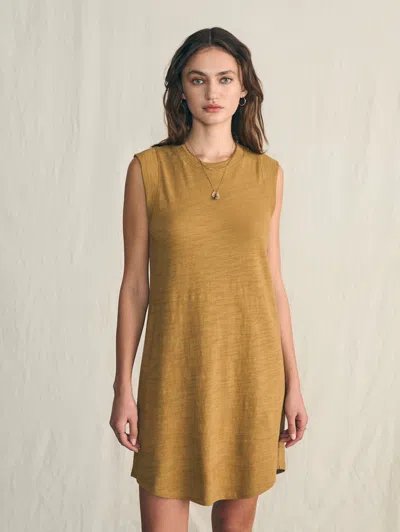 Faherty Sunwashed Slub Muscle Dress In Antique Bronze