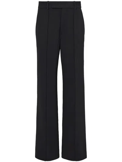 Proenza Schouler Weyes Raised-seam High-waisted Flared Trousers In Black  