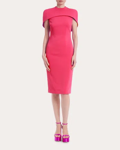 Badgley Mischka Women's Cape-shoulder Sheath Dress In Pink