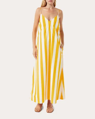 Rhode Women's Nadia Maxi Dress In Tangerine Cabana Stripe