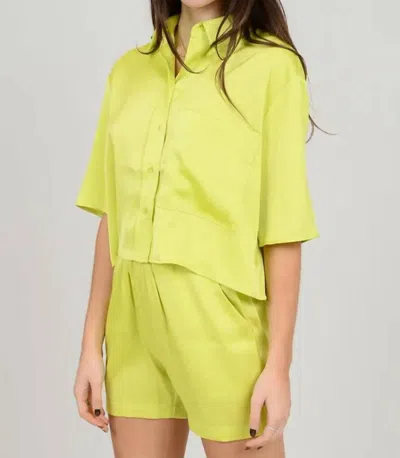 Rd Style Satin Short In Sunnny Lime In Multi