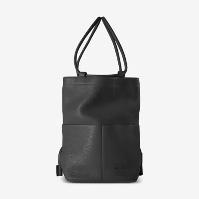 Shinola The Pocket Natural Grain Leather Drawstring Backpack 20265343-bl In Black