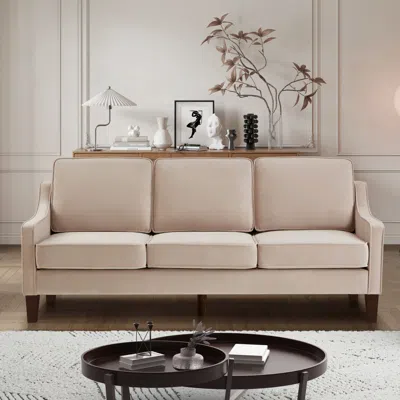 Simplie Fun Modern 3 Piece Seat Sofa Couch In Neutral