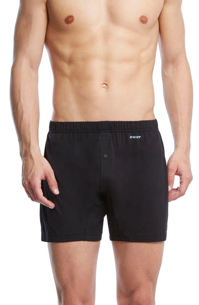 2(x)ist Pima Cotton Knit Boxers In Black