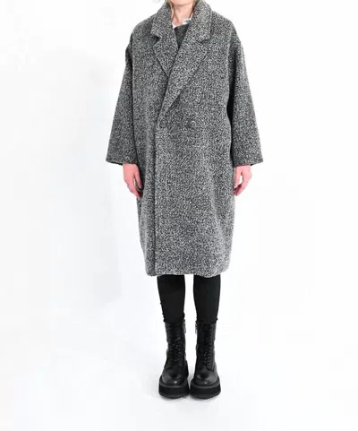 Molly Bracken Loose Overcoat In Ash Black In Multi