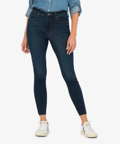Kut From The Kloth Connie High Rise Fab Ab Slim Fit Jeans In Altar Wash In Blue
