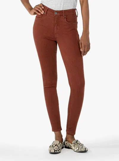 Kut From The Kloth Mia High Rise Toothpick Skinny Pant In Nutmeg In Brown