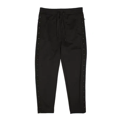 Moncler Black Cotton Studded Detail Sweatpants