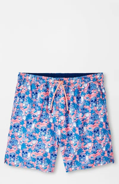 Peter Millar Ranch Water Swim Trunk In Honeysuckle In Multi