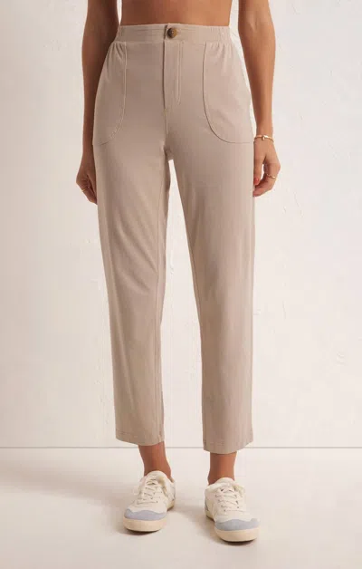 Z Supply Kendall Jersey Pant In Birch In Brown