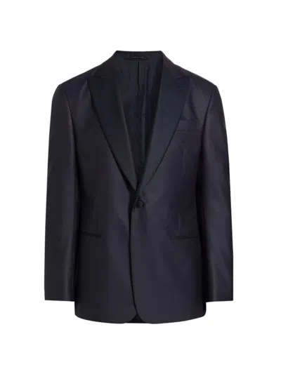 Giorgio Armani Men's Wool-blend One-button Dinner Jacket In Blue
