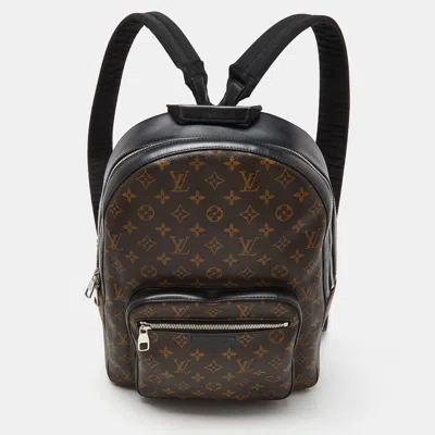 Pre-owned Louis Vuitton Monogram Macassar Canvas Josh Backpack In Brown