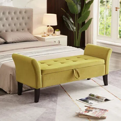 Simplie Fun 51.5" Bed Bench In Yellow