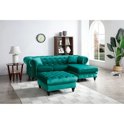 Simplie Fun Nola G0352b Sofa Chaise In Green