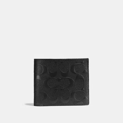 Coach Outlet 3 In 1 Wallet In Signature Leather In Black