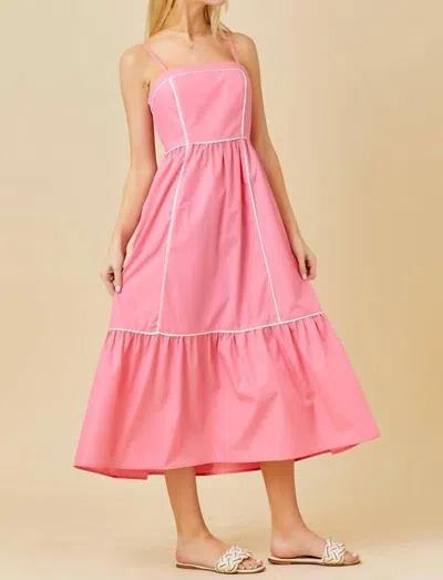 Main Strip Summer Dress In Pink