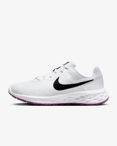 Nike Revolution 6 Dc3729-106 Women White Black Athletic Road Running Shoes Yup40
