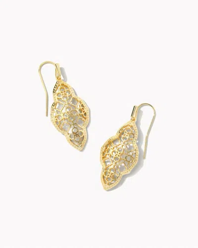 Kendra Scott 14k Gold-plated Gemstone Medallion Drop Earrings