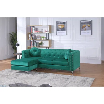 Simplie Fun Pompano G895b Sofa Chaise In Green