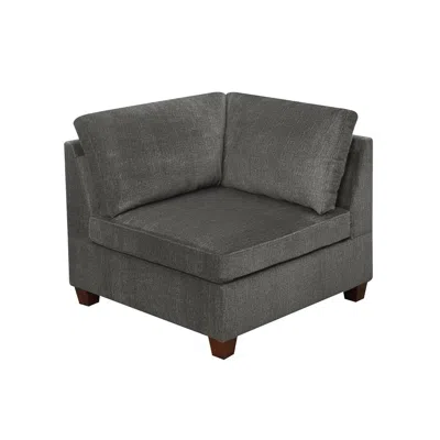 Simplie Fun 1pc Corner Wedge Grey Chenille Fabric Modular Corner Wedge Sofa Living Room Furniture In Gray