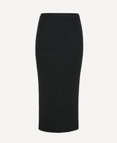 Forte Forte Stretch Knit Merino Skirt In Black