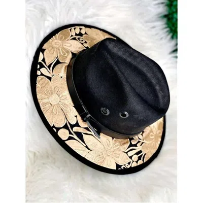 Something Special La Embroidered Fedora Style Hat In Black