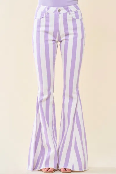 Saints & Hearts Maeve Striped Bell Bottoms In Lavender In Purple