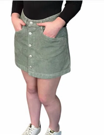 Free People Ray Cord Mini Skirt In Green