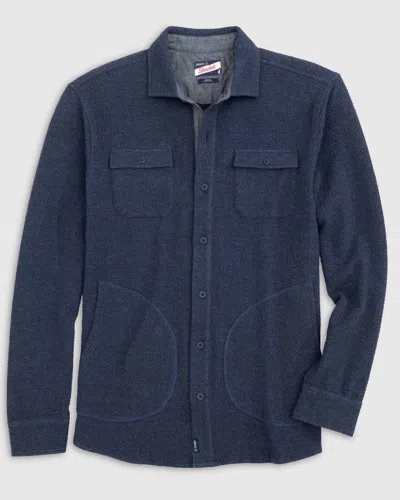 Johnnie-o Andre Knit Shacket In Indigo In Blue