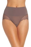 Spanx Undie-tectable Lace Hi-hipster Panty In Umber Ash