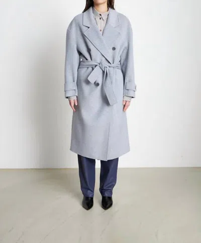 Stella Nova Marissa Checked Wool Mix Coat In Grey In Blue