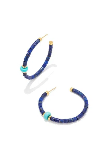 Kendra Scott Insley Hoop Earrings In Gold Blue In Multi