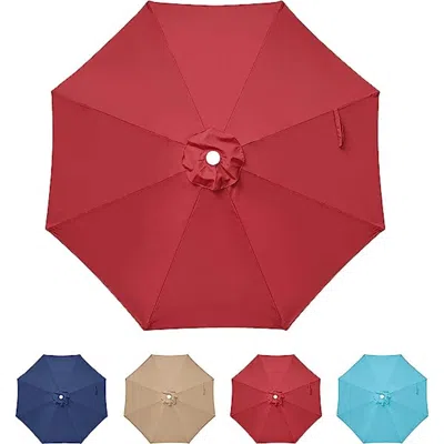 Simplie Fun 9' Patio Umbrella Replacement Canopy Outdoor Table Market Yard Umbrella Replacement Top Cover In Red
