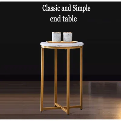 Simplie Fun Side Table/end Table In Gold