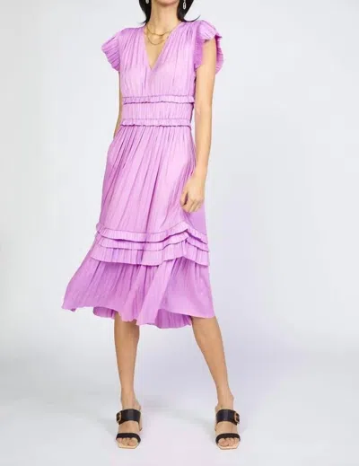 Dolce Cabo Sereia Pleated Midi Dress In Orchid Pink