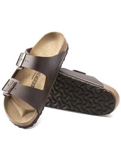 Birkenstock Arizona Bs Womens Leather Slip On Footbed Sandals In Brown
