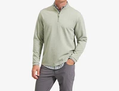 Mizzen + Main Proflex Quarter Zip Sweater In Sage Green Heather In Multi