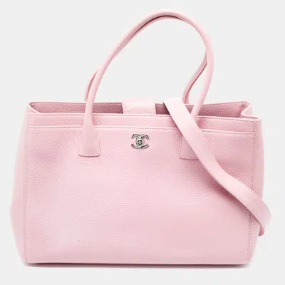 Pre-owned Chanel Leather Executive Cerf Tote In Pink