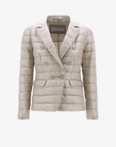 Herno Double-breasted Nylon Ultralight Blazer In Chantilly