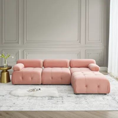 Simplie Fun Modular Sectional Sofa In Orange